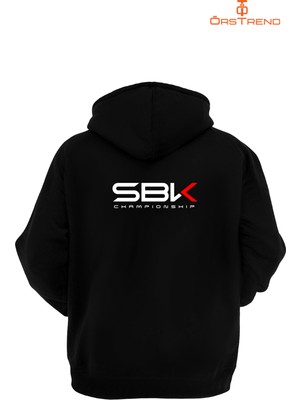 Ors Trend Sbk Baskılı 3 Iplik Unisex Siyah Kapişonlu Sweatshirt