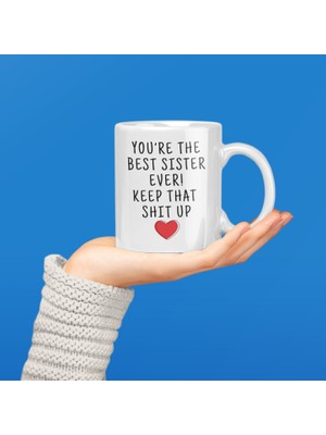 Bexdore Kız Kardeşe Kupa, Kardeş Kupası, Komik Kardeş Bardağı, Ingilizce Kız Kardeş Hediyesi