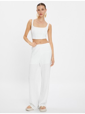 Koton Şahika Ercümen x Koton - Crop Korse Üst