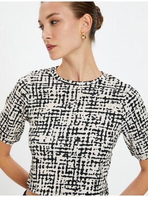 Koton Crop Tişört Kısa Kollu Bisiklet Yaka