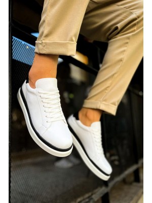 Bpm CH979 Santoni Gbt Spor Erkek Ayakkabı Beyaz/sıyah