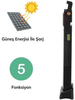 Go İthalat 5 Fonksiyonlu Güneş Enerjisi İle Şarj Olabilen 48 Ledli Işıldak, Aydınlatma PR-3838 (4130)