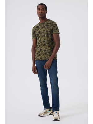 Lee Cooper Joseph 1 Erkek %100 Pamuk Polo Yaka Pike T-Shirt Haki