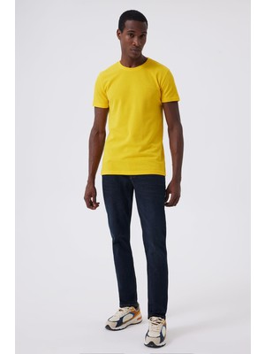 Lee Cooper Twingos 6 Erkek %100 Pamuk Pike O Yaka T-Shirt Sarı
