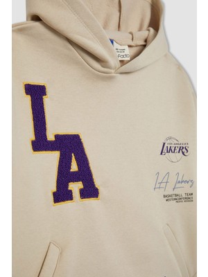 DeFacto Erkek Çocuk NBA Los Angeles Lakers Oversize Fit Kapüşonlu Sweatshirt A5530A823WN