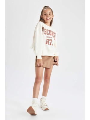 DeFacto Kız Çocuk Baskılı Sweatshirt Etek 2'li Takım A9700A823AU