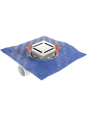 Evimetal - 10 x 10 cm Yer Süzgeci - Yalıtım Etekli - Yan. 50 mm çıkışlı - Nova Kapak Modeli - Kokusuz