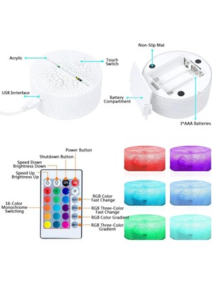 Jingyi Elden Ring 3D Gece Lambası, 16 Renk Değiştiren Karto 3 (Yurt Dışından)