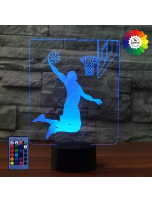 Jingyi 3D Basketbol Gece Lambası USB Güç Uzaktan Kumanda (Yurt Dışından)