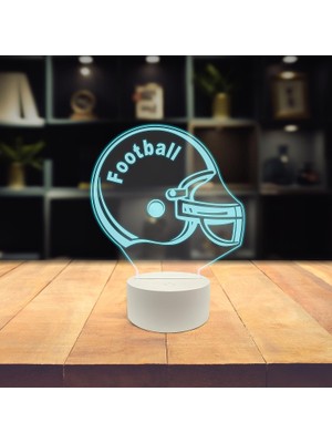 Jingyi Müzik 3D LED Masa Lambası, Caz Trompet I 8" x 10" Beyaz Taban Amerikan Futbolu Baş Parçası Güvenlik Sanat Eseri (Yurt Dışından)