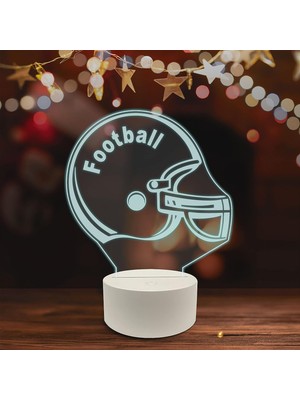 Jingyi Müzik 3D LED Masa Lambası, Caz Trompet I 8" x 10" Beyaz Taban Amerikan Futbolu Baş Parçası Güvenlik Sanat Eseri (Yurt Dışından)