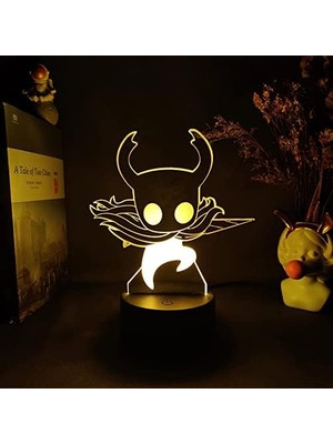 Jingyi Hollow Knight Oyunu 3D Anime Gece Lambası Holl 7 Renk Uzaktan Kumanda Yok (Yurt Dışından)