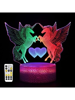 Jingyi 3D Rack Davul Seti Gece Lambası, Davul 3D LED Illusion Unicorn (Yurt Dışından)