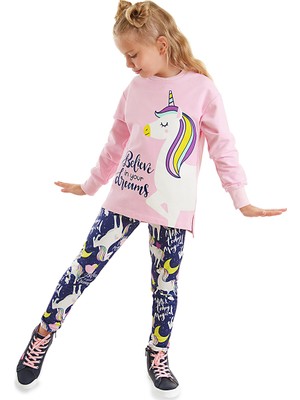 MSHB&G Unicorn Kız Çocuk Sweatshirt Tayt Takım