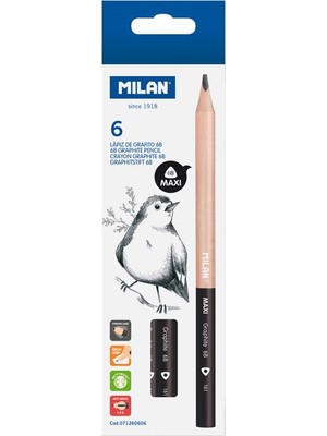Milan 71260606 Graphıte 6b Üçgen Maxı Kurşun Kalem - 6ADET