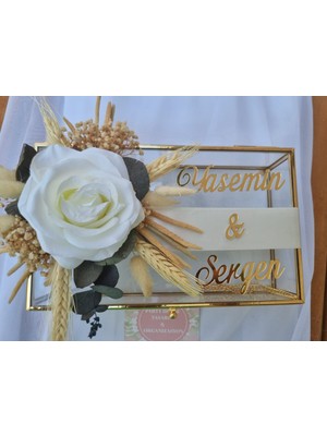 Party Housee Organizasyon Söz Nişan Gold Çikolata Kutusu 14X24CM