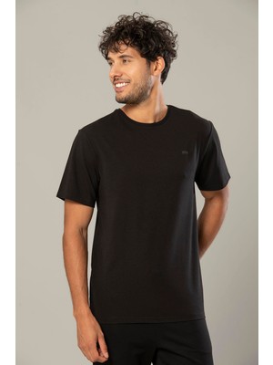 Weweus Siyah Erkek Modal Comfort Fit Basic T-Shirt 239