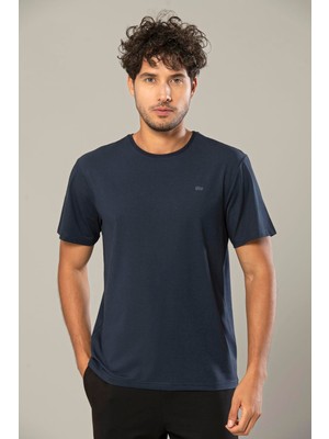 Weweus Lacivert Erkek Modal Comfort Fit Basic T-Shirt 239