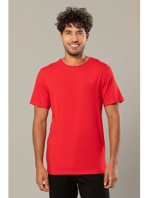 Weweus Kırmızı Erkek Modal Comfort Fit Basic T-Shirt 239