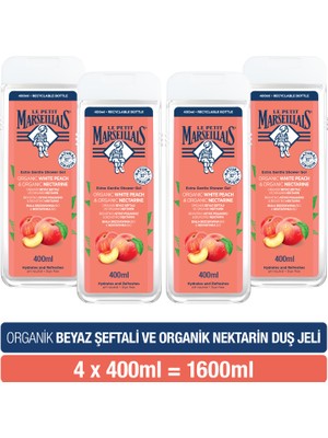 Le Petit Marseillais Organik Beyaz Şeftali & Nektarin Duş Jeli 400 ml x4