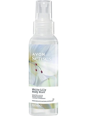 Avon Senses White Lily Beyaz Zambak ve Misk Kokulu Kadın Vücut Spreyi 100 ml – Ferahlatıcı ve Zarif Koku Deneyimi