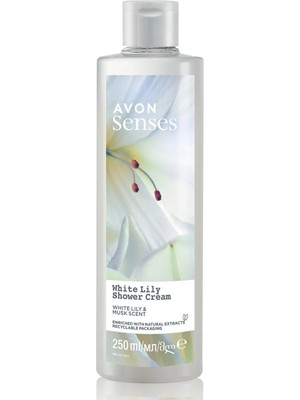 Avon Senses Beyaz Zambak ve Misk Aromalı Duş Jeli 250 ml Doğal Özlerle Zenginleştirilmiş