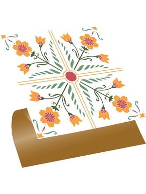 Tink Kendinden Yapışkanlı Portakal Çiçeği Desenli Pvc Karo  30X30 cm (11 Adet) 1m2