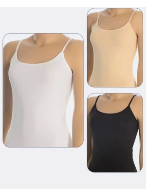 Berrak 2128 6'lı (6 Adet) Karışık Renkli Licralı Ip Askılı Atlet