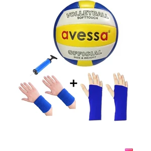 VL-1000 Set Voleybol Topu Soft Touch Deri 3 Astar + Pompa + Çift Kolluk + Çift Havlu Bileklik
