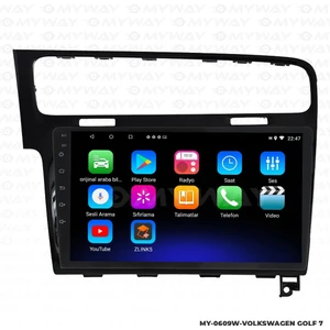 Volkswagen Golf 7 Android 12 Multimedya Carplay 2gb RAM+32GB HDD Navigasyon Ekran