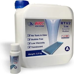 Arcmarin - Rtv-2 1.sınıf Kalıp Silikonu 2,5 Kg Kıt-Avrupa Menşeli A+ Kalite Silikon
