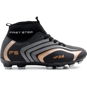 Fast Step Siyah Bakır Bilekli Boğazlı Çoraplı Krampon Halı Saha Futbol Spor Ayakkabı 930XA034K