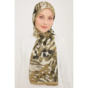 Trend Haki - Krem Fırça Desen Modal Şal 6318 - 14