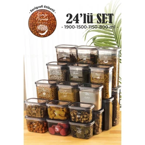 Peggy Dikdörtgen Saklama Kabı Seti  6x(1900ml, 1500ml, 1150ml, 800ml) Etiketli 24'lü