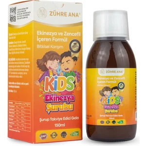 Zühre Ana Kids Ekinezya Şurubu Çocuklar Için Ekinezya ve Zencefil Içeren Şurup 150 ml