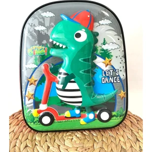 Dino Dinozor 5d Kabartmalı Anaokulu Çantası ve Günlük Kullanım Kreş Çantası Sırt Çantası