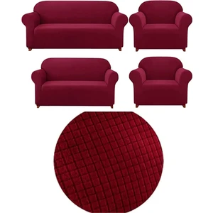 GüzelEvim Tekstil Güzelevim Likralı Pitikare Desen Koltuk Takım Kılıfı 3+2+1+1 Elastik Koltuk Örtü