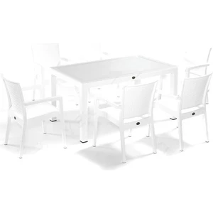 Nar Sokağı Rattan Kahve Masa Takımı 90*150 Camlı Masa 6 Adet Zeugma Rattan Koltuk