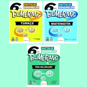 Günay Yayınları Gün&Ay Yayınları 6. Sınıf Bumerang Türkçe Matematik Fen Bilimleri Deneme Seti