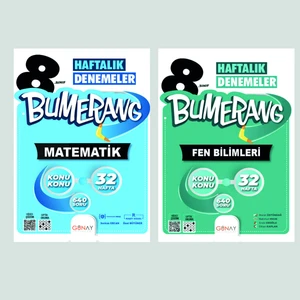 Günay Yayınları Gün&Ay Yayınları 8. Sınıf Bumerang Matematik ve Fen Bilimleri Deneme Seti