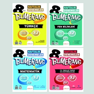 Günay Yayınları Gün&Ay Yayınları 8. Sınıf Bumerang Türkçe Matematik Fen Bilimleri Inkılap Tarihi Deneme Seti