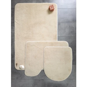 Ultrasoft Düz Vizon 3’lü Banyo Halısı Paspası Kaymaz Deri Taban Makinede Yıkanabilir Klozet Takımı