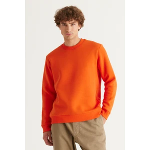 Altınyıldız Classics Erkek Turuncu Standart Fit Normal Kesim Içi Polarlı 3 Iplik Bisiklet Yaka Pamuklu Sweatshirt