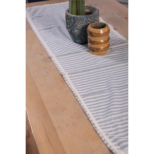 Gri Keten Düz 152x42 cm Runner Masa Örtüsü