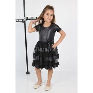 Çocuk Yolu Kids Tüllü Leather Kız Çocuk Abiye