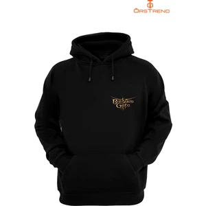 Ors Trend Baldur's Gate 3 Baskılı 3 Iplik Unisex Siyah Kapişonlu Sweatshirt