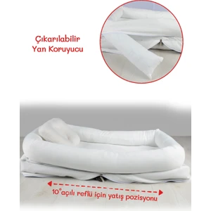 Irk Lemoon Çantalı Taşınabilir Bebek Reflü Yatağı, Yastığı, Babynest, Anne Çantası Dokuma Kumaş