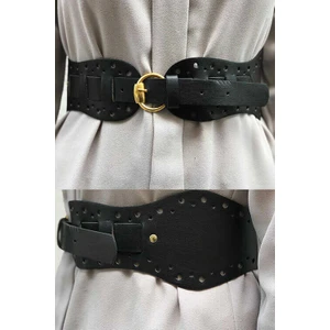 Bym Fashion 9027 Lazer Kesim Kemer Siyah