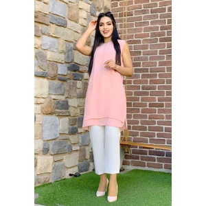 Bym Fashion Bym Kat Görünüm Sıfır Kol Içlik Tunik 2340 Pudra