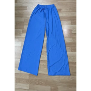 Kadın Beli Lastikli Bol Paça Oversize Bürümcük Kumaş Uzun Hardal Pantolon